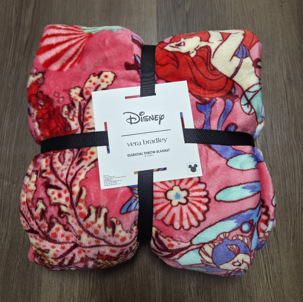 Disney Essential Throw Blanket In Fleece-Ariel's Pink Lagoon